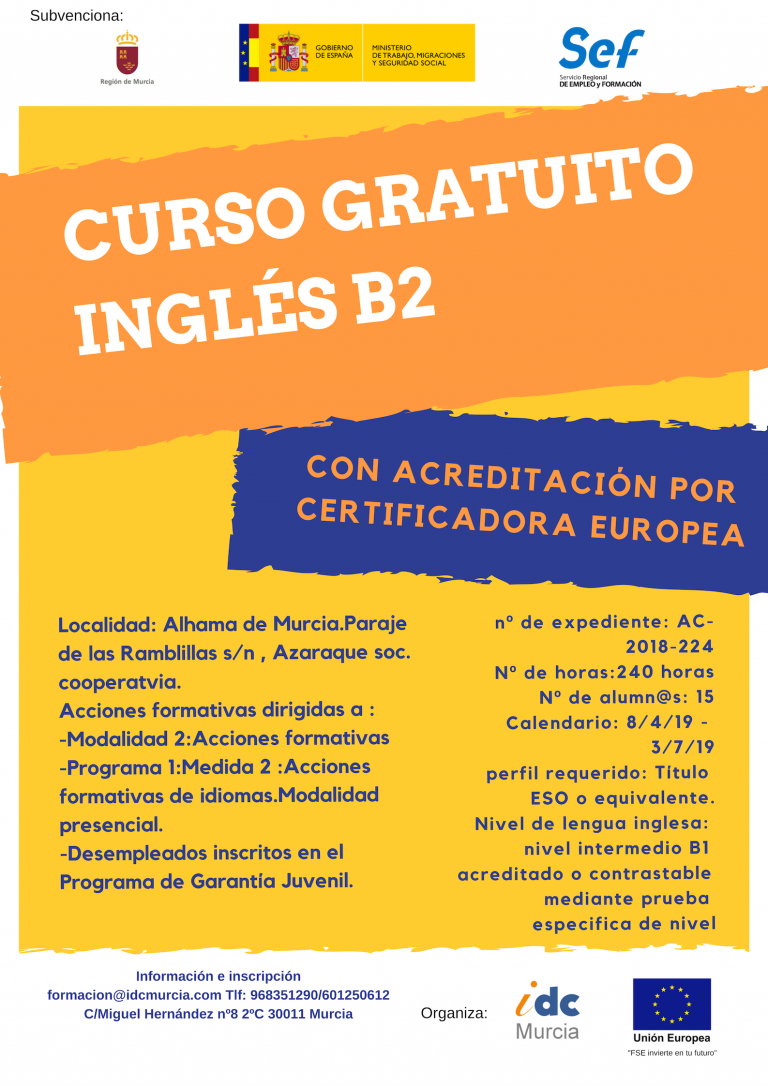 Curso B2 De Inglés - IDC MurciaIDC Murcia